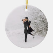 Décoration En Céramique Script texte photo Noël enregistrer la date (Devant)