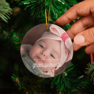 Décoration En Céramique Script vintage Notre premier Noël en tant que gran