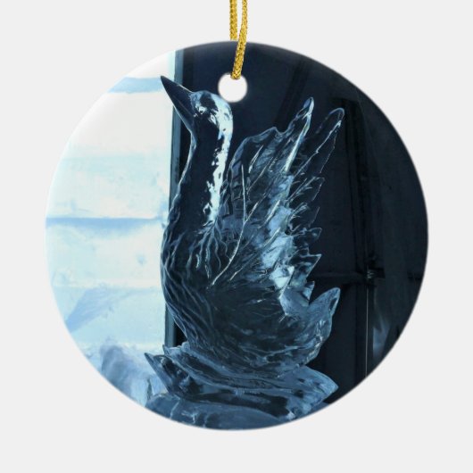 Décoration En Céramique Sculpture de glace de cygne, Québec, Canada (Devant)