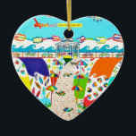 Décoration En Céramique Sea Isle City, NJ Heart Ornament<br><div class="desc">Whimsical Sea Isle City,  New Jersey coeur façonné ornement. Grand cadeau ou rembourrage pour quiconque aime Sea Isle! L'ornement créé par l'artiste local,  la peinture acrylique originale de Chris Ambrose.</div>