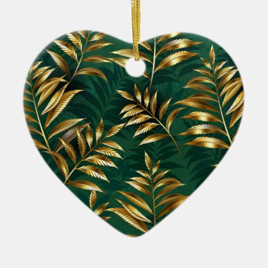 Décoration En Céramique Seamless pattern with golden ferns (Devant)