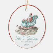 Décoration En Céramique Seas & salutations Chinoiserie Père Noël Noël (Gauche)