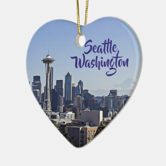 Décoration En Céramique Seattle, Washington Keepsaké souvenir Noël (Gauche)