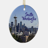 Décoration En Céramique Seattle, Washington Keepsaké souvenir Noël (Droite)