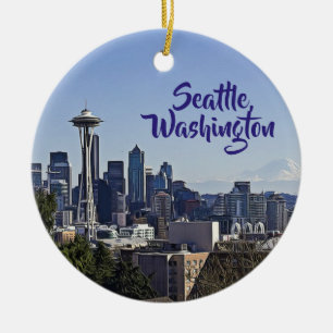 Décoration En Céramique Seattle, Washington Keepsaké souvenir Noël