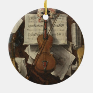 Décoration En Céramique Sebastiano Lazzari Trompe - Violon et notes de mus