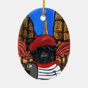 DÉCORATION EN CÉRAMIQUE SELFIE D'AFFENPINSCHER