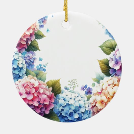 Décoration En Céramique Sentiment élégant de fleurs d'Hydrangea (Dos)