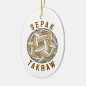 Décoration En Céramique Sepak Takraw Woven Ball (Gauche)