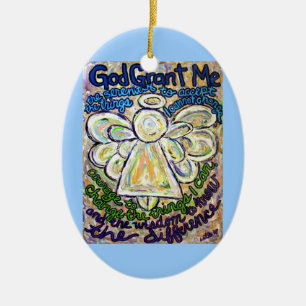 Décoration En Céramique Serenity Prière Ange Peinture Ornament Pendentif