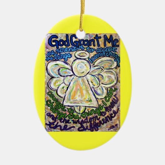Décoration En Céramique Serenity Prière Ange Peinture Ornament Pendentif (Devant)