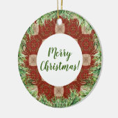 Décoration En Céramique Serrure à feuillage persistant Et Motif Rouge (Gauche)