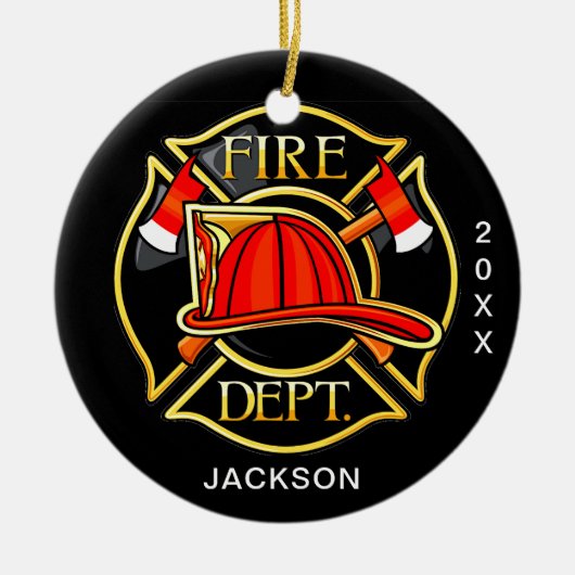 Décoration En Céramique Service des incendies Noël (Devant)