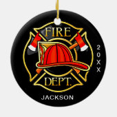 Décoration En Céramique Service des incendies Noël (Dos)