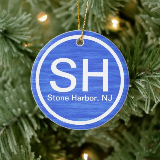 Décoration En Céramique SH NJ Stone Harbour New Jersey Beach (Arbre)