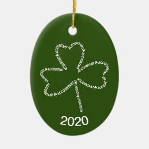 Décoration En Céramique Shamrock de texte comptable