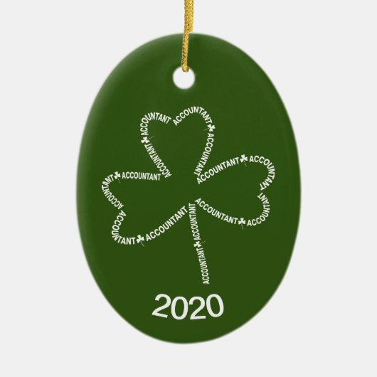 Décoration En Céramique Shamrock de texte comptable (Devant)