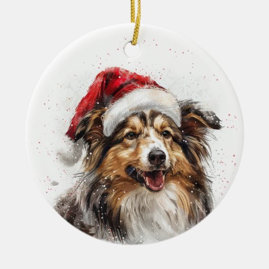 Décoration En Céramique Sheltie Dog Christmas Personalized (Devant)