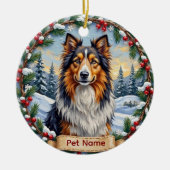 Décoration En Céramique Shetland Sheepdog Christmas (Devant)