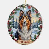 Décoration En Céramique Shetland Sheepdog Christmas (Gauche)