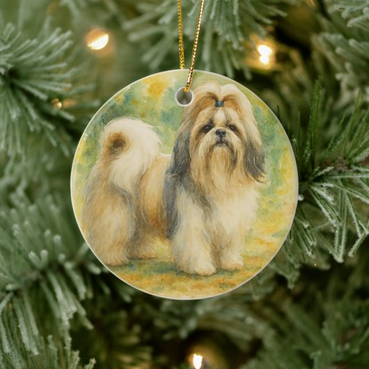 Décoration En Céramique Shih Tzu (Arbre)