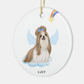 Décoration En Céramique Shih Tzu Angel Personnalisé Dog Pet Memorial (Gauche)