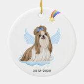 Décoration En Céramique Shih Tzu Angel Personnalisé Dog Pet Memorial (Dos)