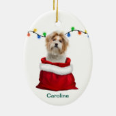 Décoration En Céramique Shih Tzu Chien en vacances sac cadeau (Dos)