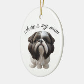 Décoration En Céramique Shih Tzu - Où Est Ma Mère (Gauche)