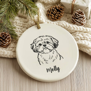 Décoration En Céramique Shih Tzu personnalisé pour Noël