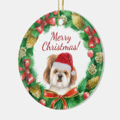 Décoration En Céramique Shihtzu chien Joyeux Noël (Gauche)