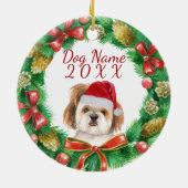 Décoration En Céramique Shihtzu chien Joyeux Noël (Dos)