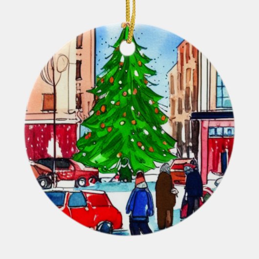 Décoration En Céramique Shopping de Noël (Devant)