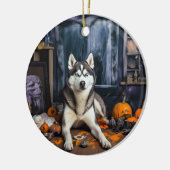 Décoration En Céramique Sibérie Husky Citrouille Halloween effrayant (Gauche)