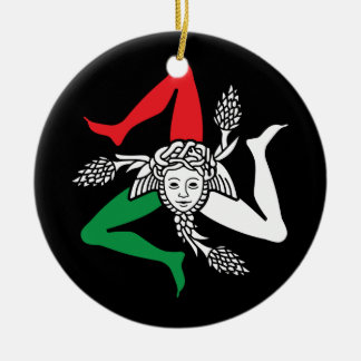 Décoration En Céramique Sicilian Trinacria Medusa Emblem Italian Theme