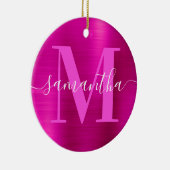 Décoration En Céramique Signature rose chaud Monogramme Fhuile photo (Droite)