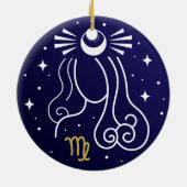 Décoration En Céramique SIGNE Zodiaque Virgo Virgin (Dos)