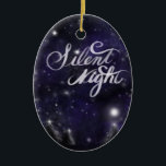 Décoration En Céramique Silent Night - romantic Holiday snow scene<br><div class="desc">Silent Night - romantic Holiday snow scene during the earlier morning while the moon is glistening over a blanket of fresh new snow.</div>