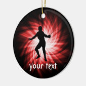 Décoration En Céramique Silhouette de clôture; Rouge (Gauche)