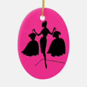 Décoration En Céramique Silhouette de la mode Vintage