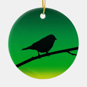 Décoration En Céramique Silhouette de moineau sur du limonène