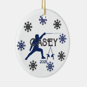 Décoration En Céramique Silhouette Et Flocon De Neige Personnalisés (Droite)