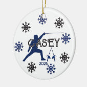 Décoration En Céramique Silhouette Et Flocon De Neige Personnalisés (Gauche)