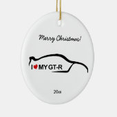 Décoration En Céramique Silhouette noire d'horizon - amour d'I mon GTR (Droite)