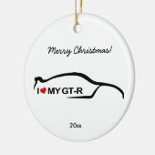 Décoration En Céramique Silhouette noire d'horizon - amour d'I mon GTR (Gauche)