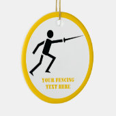 Décoration En Céramique Silhouette noire Fencer avec clôture d'épée person (Droite)