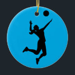 Décoration En Céramique silhouette women's volleyball<br><div class="desc">silhouette women's volleyball</div>