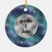 Décoration En Céramique Silver Aqua Blue Mermaid Glitz (Devant)