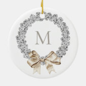 Décoration En Céramique Silver Bells Monogramme Wreath Christmas (Dos)