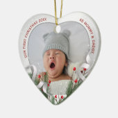 Décoration En Céramique Silver Frame Photo New Baby 1st Christmas (Gauche)